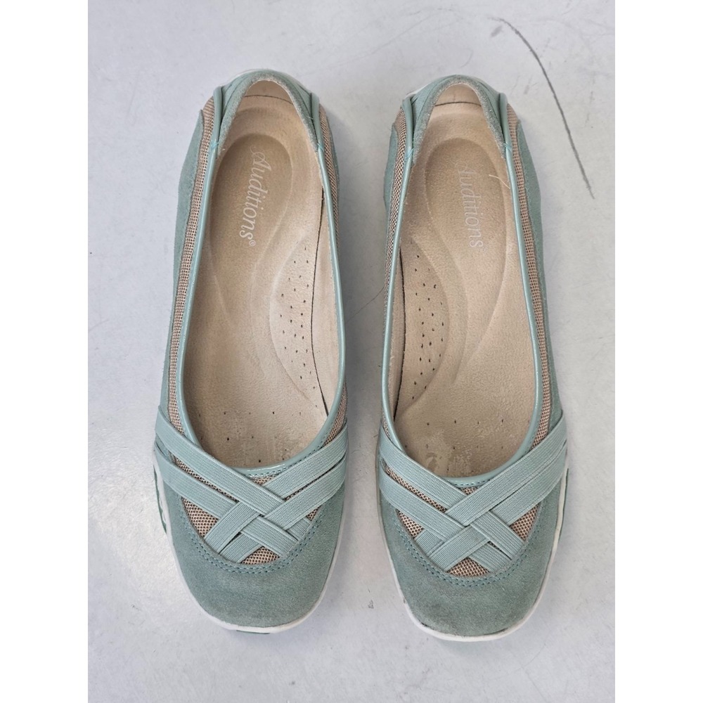 Auditions Women's Shoes Size 8 Blue‎ Teal Slip On Suede Casual Loafers Ballets